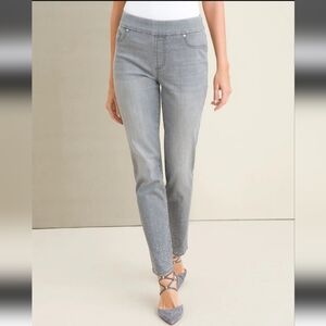 Chico's Embellished Pull-on Jeans Size 12R